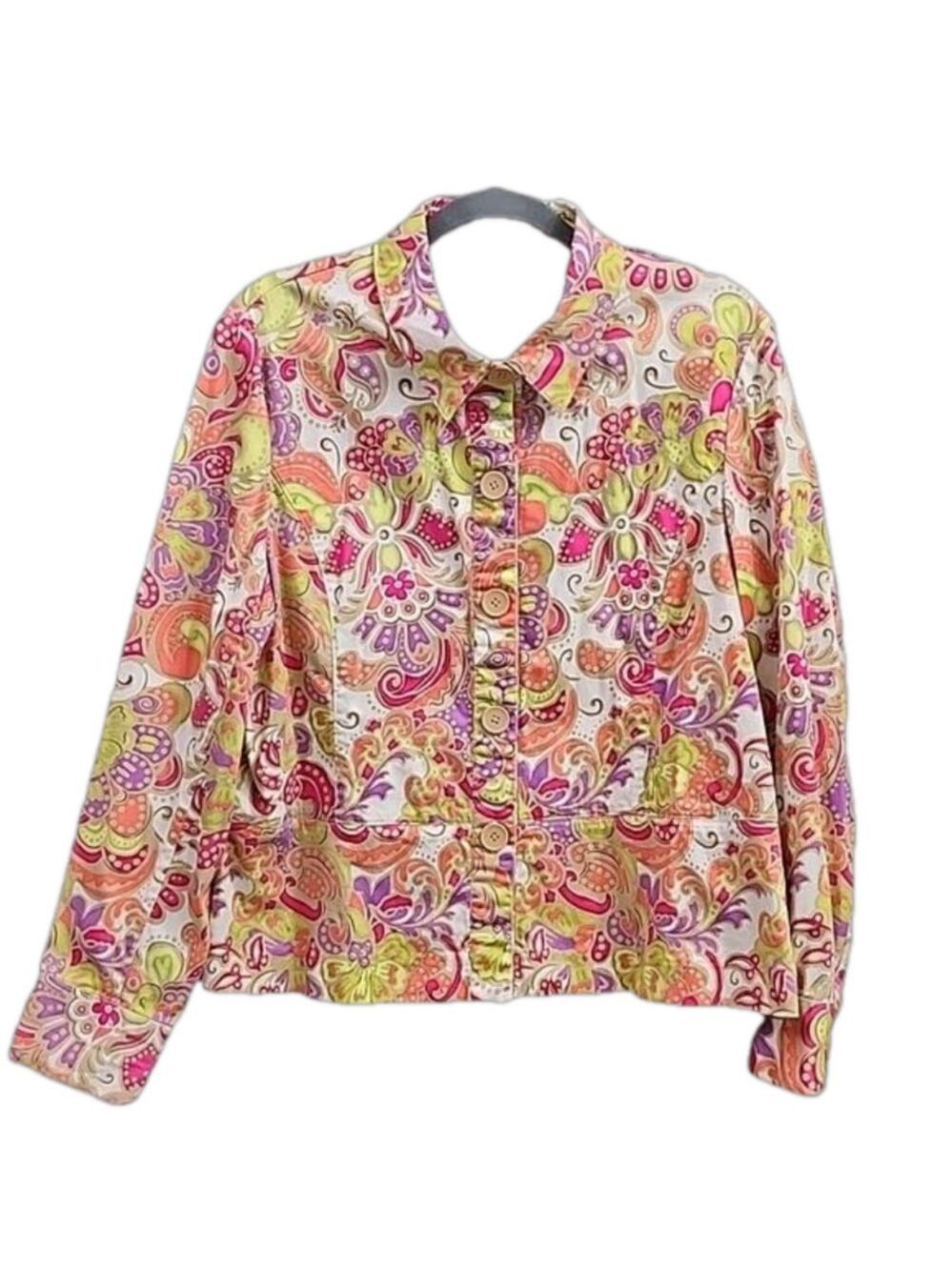 Floral Top Size XL Button down  Structured